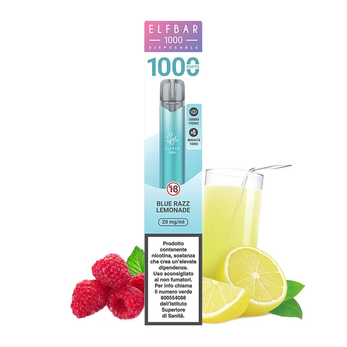 BLUE RAZZ LEMONADE EB1000 Disposable - 1000 Puff - Vape Pen Usa e Getta - Elf Bar